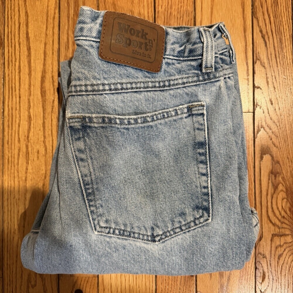 Work Sport Flannel Lined Jeans Mens 32x30 Light Wash Workwear Grunge Denim - Picture 13 of 13